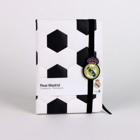 Cuaderno acolchado Real Madrid con diseño de balón