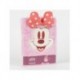 Cuaderno rosa de peluche Minnie Mouse con lazo rojo