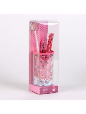 Minnie Mouse stationery set with multicolor pencil holder