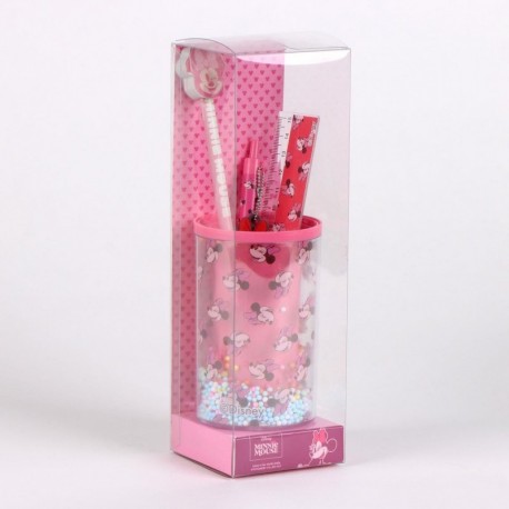 Set de papelería Minnie Mouse con portalápices multicolor