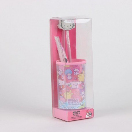 Set de papeterie multicolore Hello Kitty avec porte-crayons