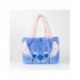 Bolsa de peluche azul de Stitch con asas rosas