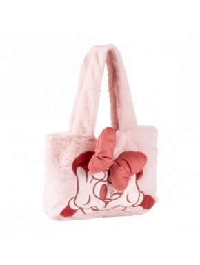 Pink plush Minnie Mouse bag in polyester