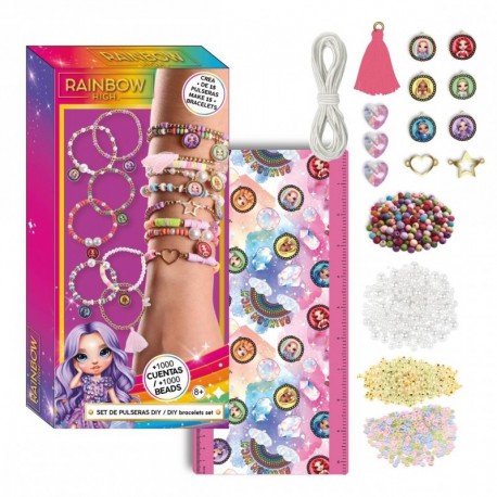 DIY Beauty Set Rainbow High Bracelet with multicolor beads.