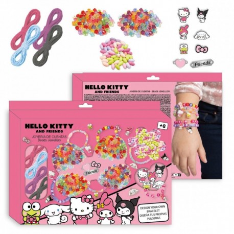 Conjunto de beleza DIY pulseira Hello Kitty multicolorido