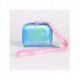 Iridescent Stitch wallet in blue and pink