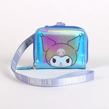 Carteira iridescente Hello Kitty e Kuromi 100% PU