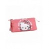Estojo 3 compartimentos Hello Kitty poliéster rosa