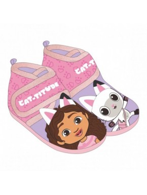 zapatillas de casa Gabby's Dollhouse rosas con personajes