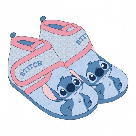 Zapatillas de casa media bota de Stitch azules y rosas
