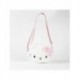 Bolso peluche blanco Hello Kitty con lazo rosa