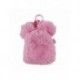 Monedero rosa de peluche Minnie Mouse con lazo y cierre