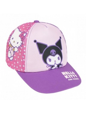 Casquette Hello Kitty et Kuromi, violet, rose, polyester