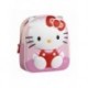 Mochila Infantil 3D Hello Kitty Rosa em Poliéster e EVA