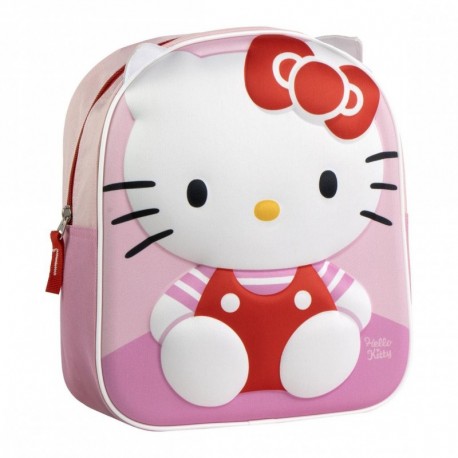 3D Hello Kitty Kids Backpack Pink Polyester EVA