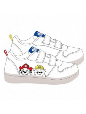 Tênis escolares brancos Paw Patrol com fecho de velcro