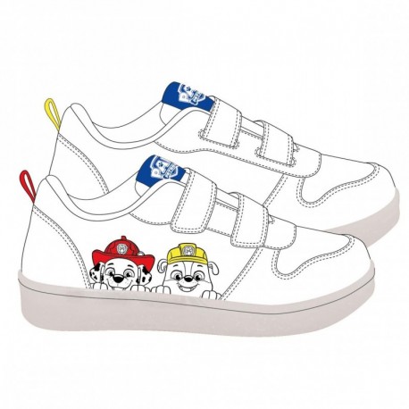 Tênis escolares brancos Paw Patrol com fecho de velcro