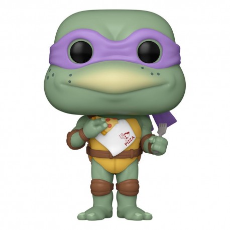 Figura POP de Donatello com guardanapo das Tartarugas Ninja.