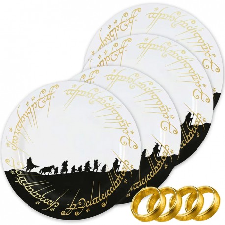 The Lord of the Rings plates and napkin rings