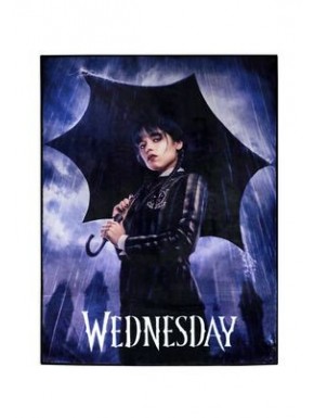 Indoor rug featuring Wednesday holding an umbrella