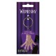 Rubber keychain with hand design and Wednesday text