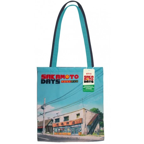 Sakamoto Days tote bag with day and night design