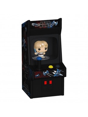 Figura Luke Skywalker 8-bit con expositor arcade de Star Wars