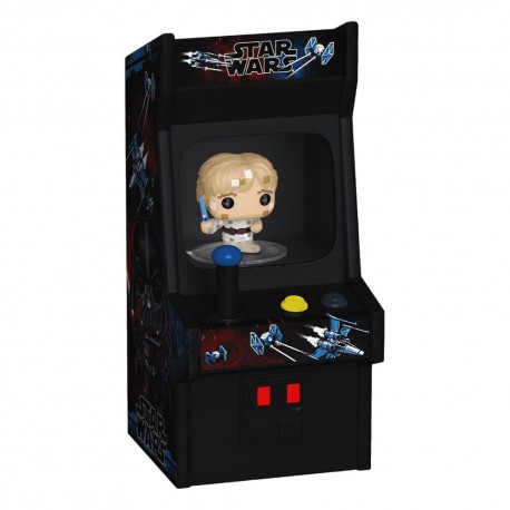Figura Luke Skywalker 8-bit con expositor arcade de Star Wars