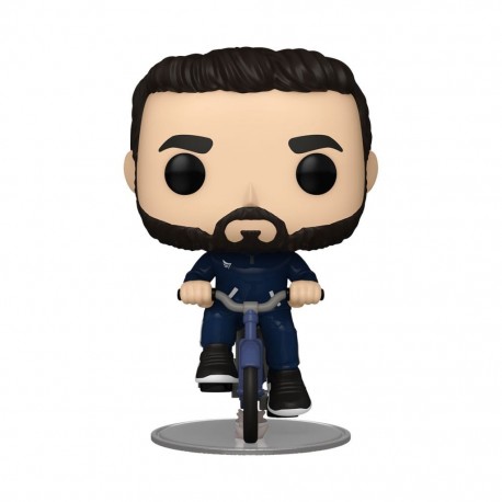 Figura POP! de Roy Kent na bicicleta de Ted Lasso