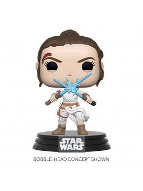 Figura de Rey com sabres de luz azuis de Star Wars