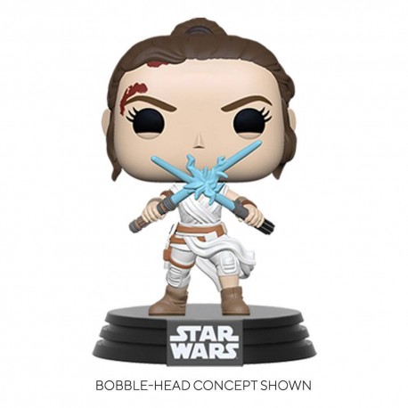 Figura de Rey com sabres de luz azuis de Star Wars
