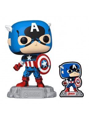 Figurine Funko POP! Captain America avec pin de 9 cm