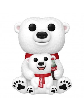 Figura de vinilo oso polar Coca-Cola con cachorro 9 cm