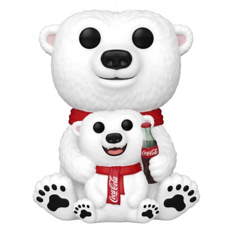 Figura de vinilo oso polar Coca-Cola con cachorro 9 cm
