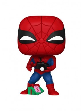 Figura Funko POP! Spiderman con regalo festivo abierto