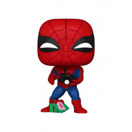 Figura Funko POP! Spiderman con regalo festivo abierto