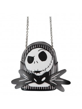 Bolsa pequeña de Jack Skellington con detalles de rayas negras y blancas