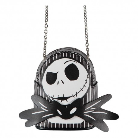Bolsa pequeña de Jack Skellington con detalles de rayas negras y blancas