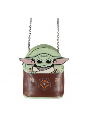Bolsa pequeña Grogu de Star Wars en verde y marrón