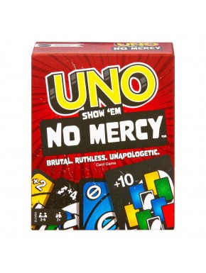 Caja y cartas del juego UNO No Mercy.