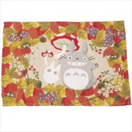 Mantel individual de otoño con Totoro y hojas
