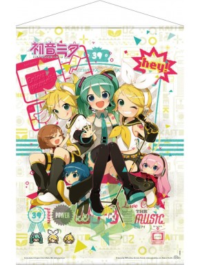 Póster de tela Vocaloid con personajes Piapro, 50x70 cm