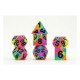 Conjunto de 7 dados Pride Rainbow com cores do arco-íris