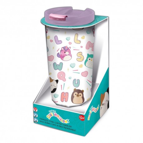 Termo de viaje Squishmallows acero inoxidable con ilustraciones