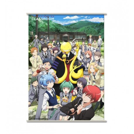Póster de tela de Assassination Classroom con Koro y estudiantes.