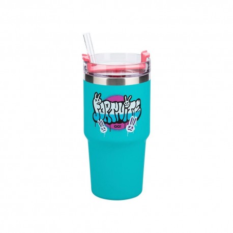 Copo Tumbler de Fortnite com canudo e design vibrante