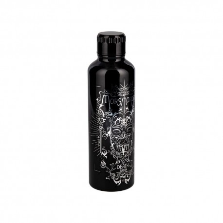 Botella de agua negra Harry Potter con diseño de mortífago