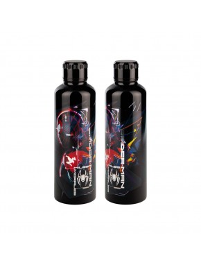 Botella de agua negra con diseño de Spider-Man de 450 ml