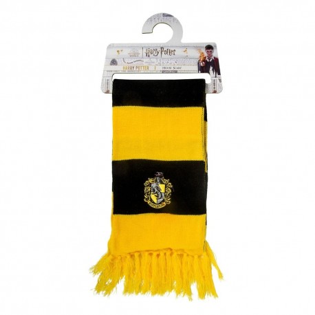 Bufanda de Harry Potter Hufflepuff con rayas negras y amarillas