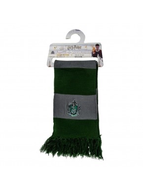 Bufanda Slytherin Harry Potter con rayas verdes y grises
